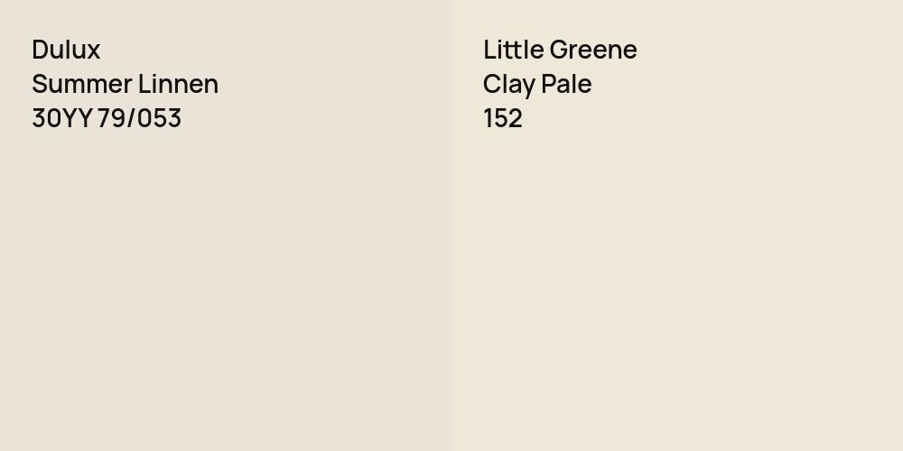 Dulux Summer Linnen vs. Little Greene Clay Pale