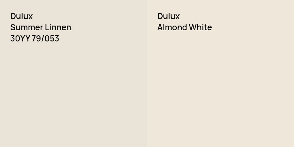 Dulux Summer Linnen vs. Dulux Almond White