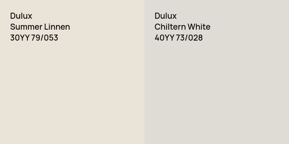 Dulux Summer Linnen vs. Dulux Chiltern White