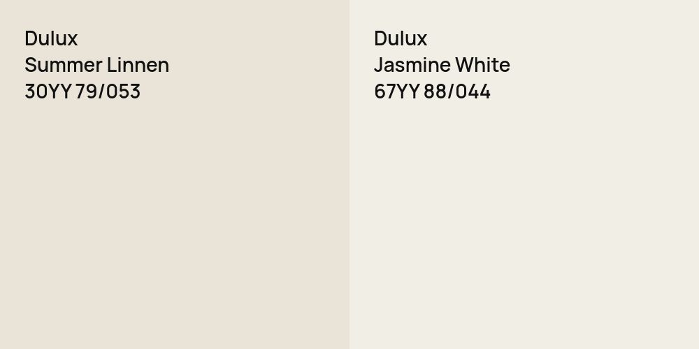 Dulux Summer Linnen vs. Dulux Jasmine White