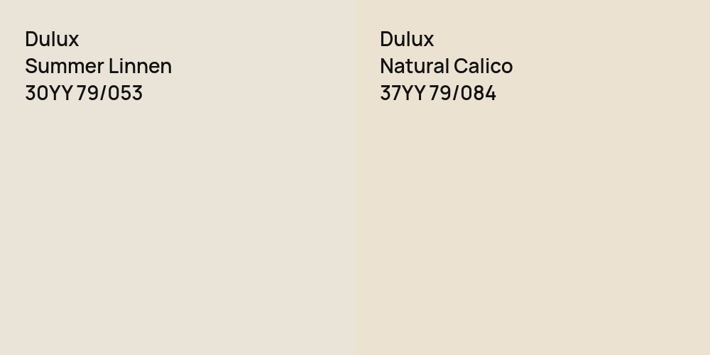 Dulux Summer Linnen vs. Dulux Natural Calico