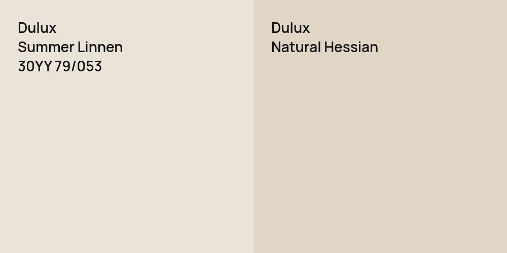 Dulux Summer Linnen vs. Dulux Natural Hessian