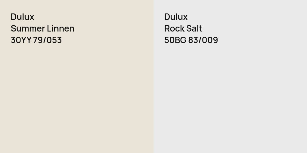 Dulux Summer Linnen vs. Dulux Rock Salt