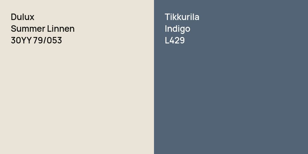 Dulux Summer Linnen vs. Tikkurila Indigo