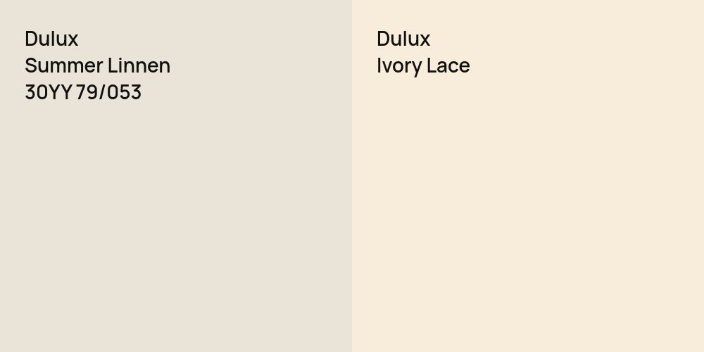 Dulux Summer Linnen vs. Dulux Ivory Lace