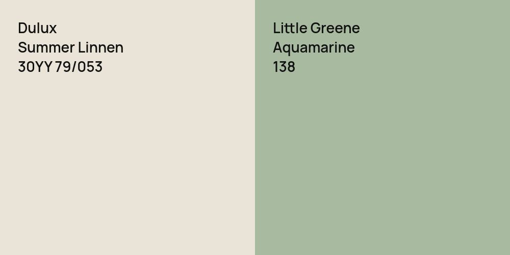 Dulux Summer Linnen vs. Little Greene Aquamarine