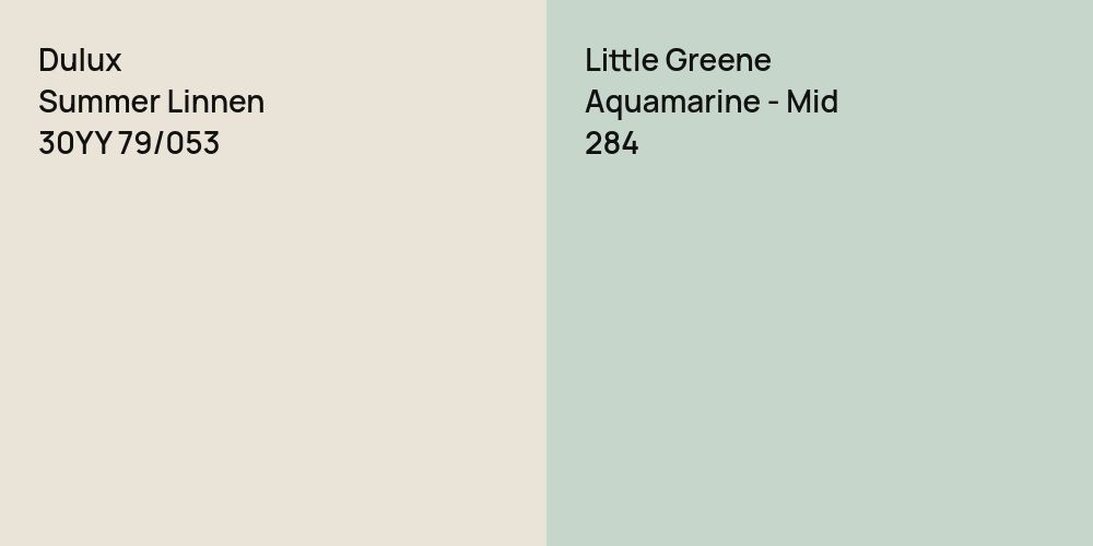 Dulux Summer Linnen vs. Little Greene Aquamarine - Mid