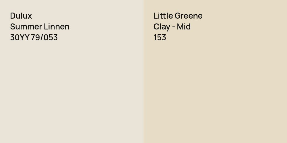 Dulux Summer Linnen vs. Little Greene Clay - Mid