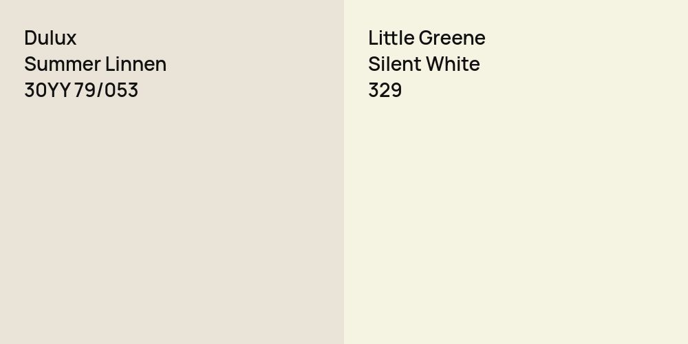 Dulux Summer Linnen vs. Little Greene Silent White