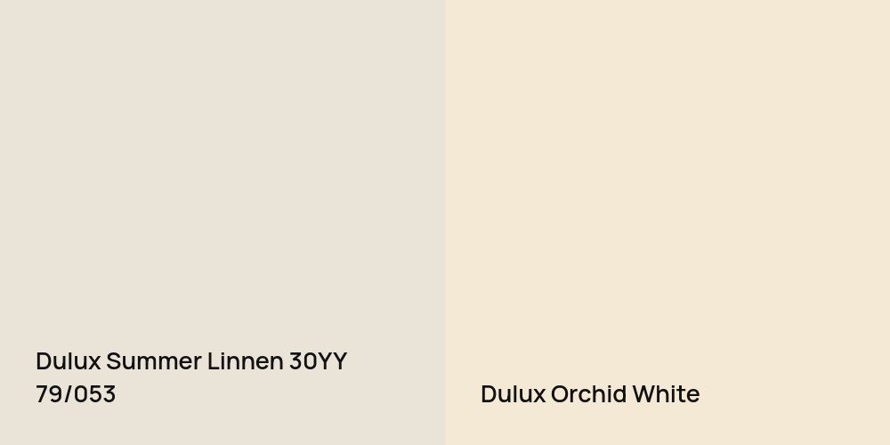 Dulux Summer Linnen vs. Dulux Orchid White