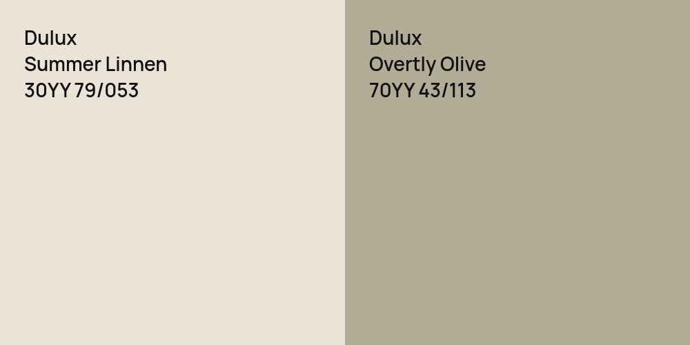 Dulux Summer Linnen vs. Dulux Overtly Olive