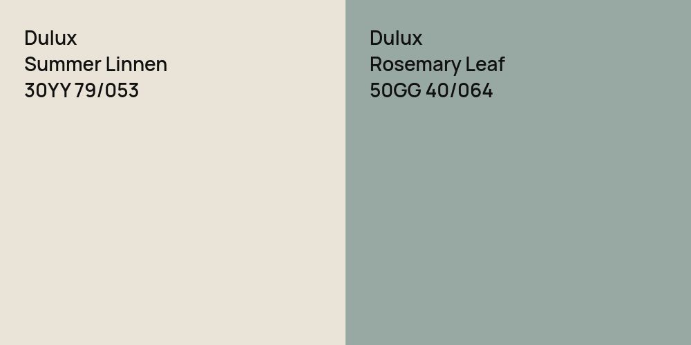 Dulux Summer Linnen vs. Dulux Rosemary Leaf