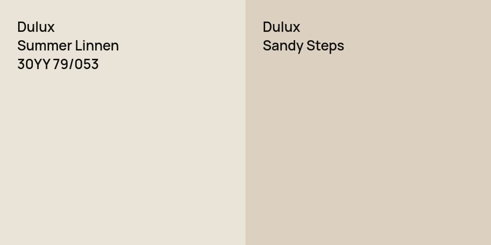 Dulux Summer Linnen vs. Dulux Sandy Steps