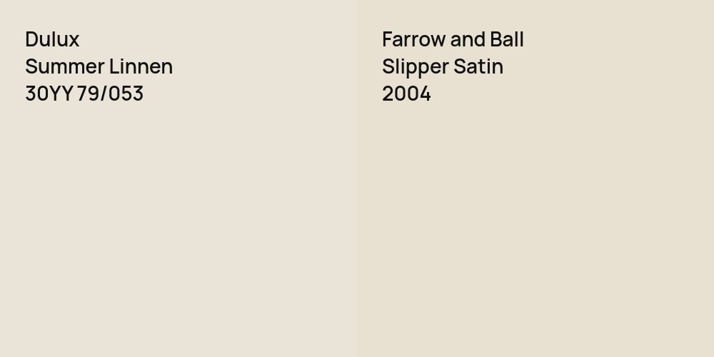 Dulux Summer Linnen vs. Farrow and Ball Slipper Satin