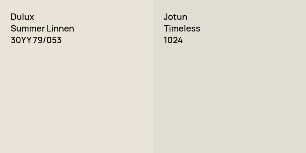 Dulux Summer Linnen vs. Jotun Timeless