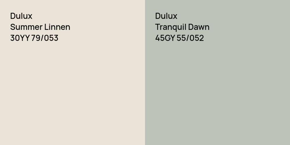 Dulux Summer Linnen vs. Dulux Tranquil Dawn