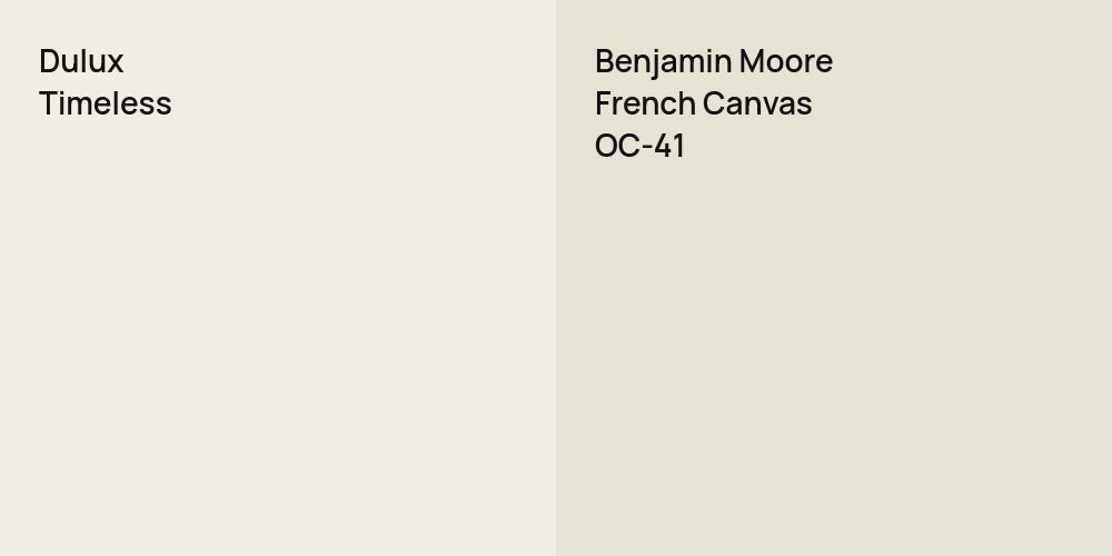 Dulux Timeless vs. Benjamin Moore French Canvas