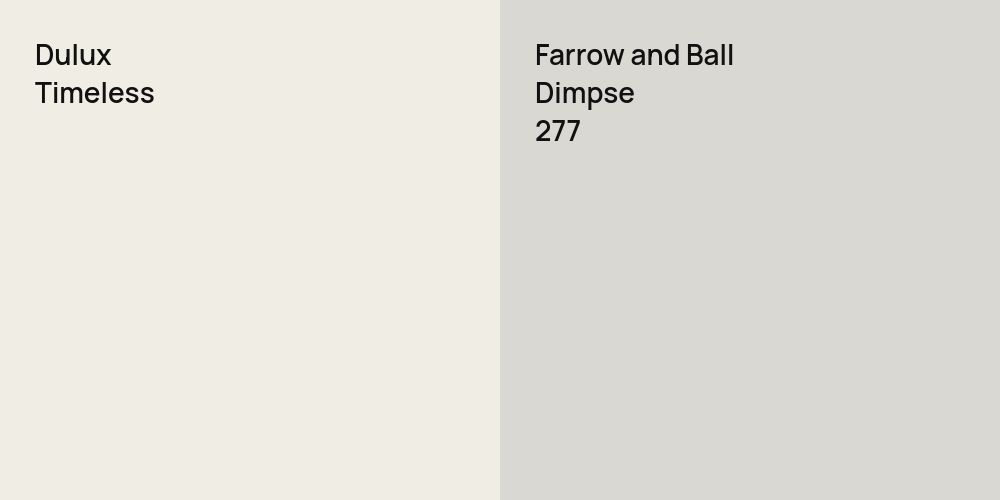 Dulux Timeless vs. Farrow and Ball Dimpse