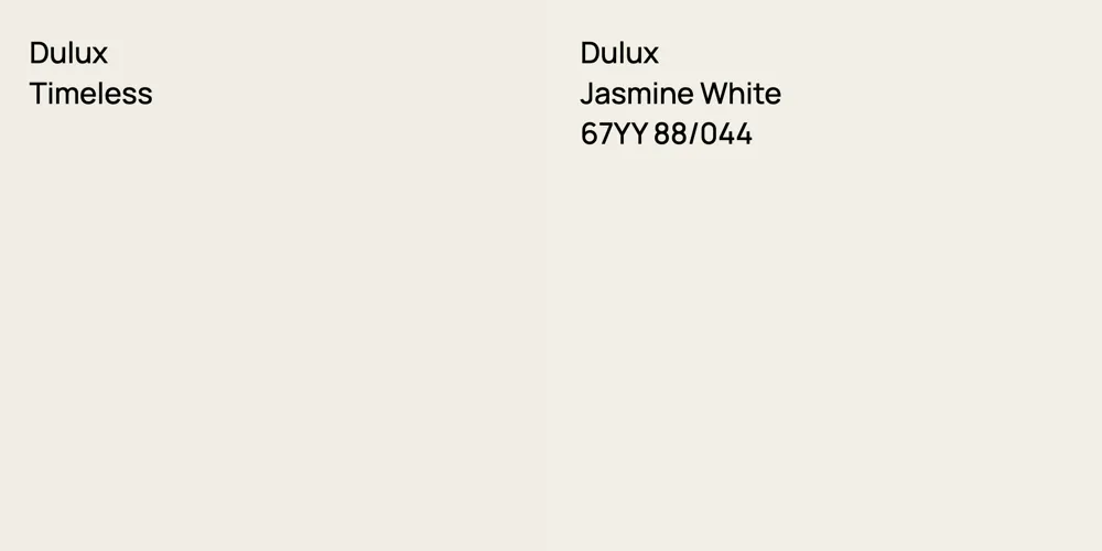 Dulux Timeless  vs Dulux Jasmine White 67YY 88/044