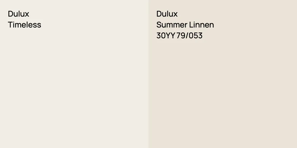 Dulux Timeless vs. Dulux Summer Linnen