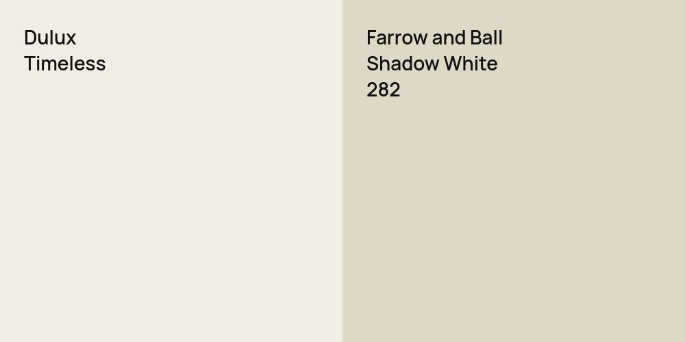 Dulux Timeless vs. Farrow and Ball Shadow White