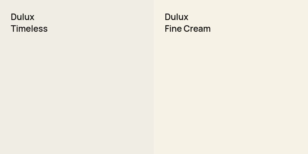 Dulux Timeless vs. Dulux Fine Cream