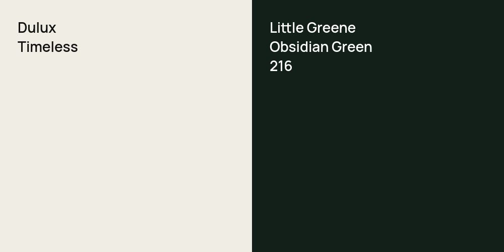 Dulux Timeless vs. Little Greene Obsidian Green