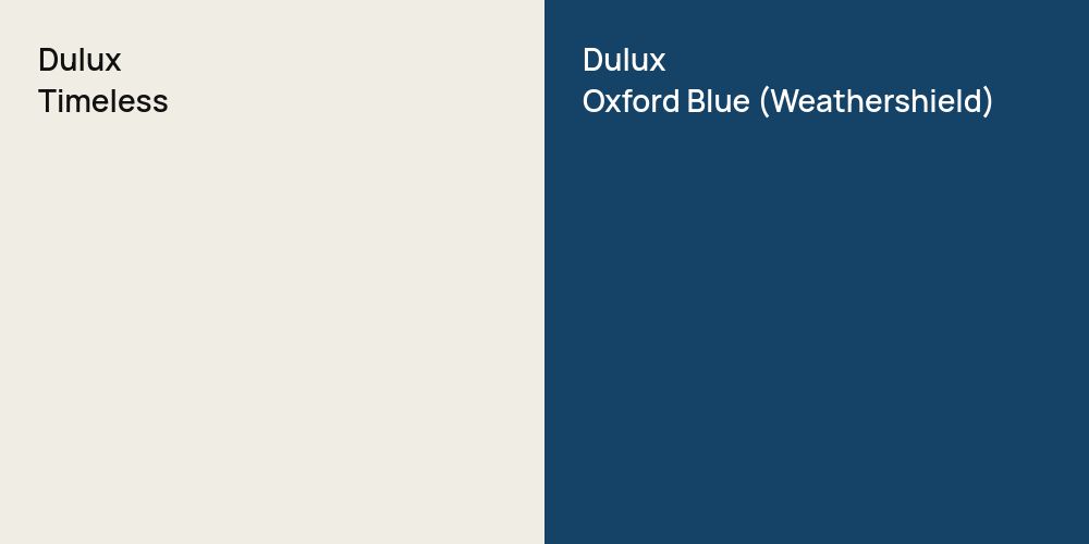 Dulux Timeless vs. Dulux Oxford Blue (Weathershield)