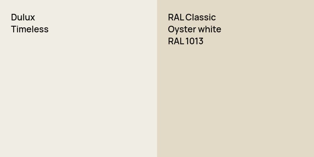 Dulux Timeless vs. RAL Classic  Oyster white