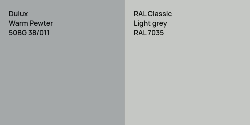 Dulux Warm Pewter vs. RAL Classic  Light grey