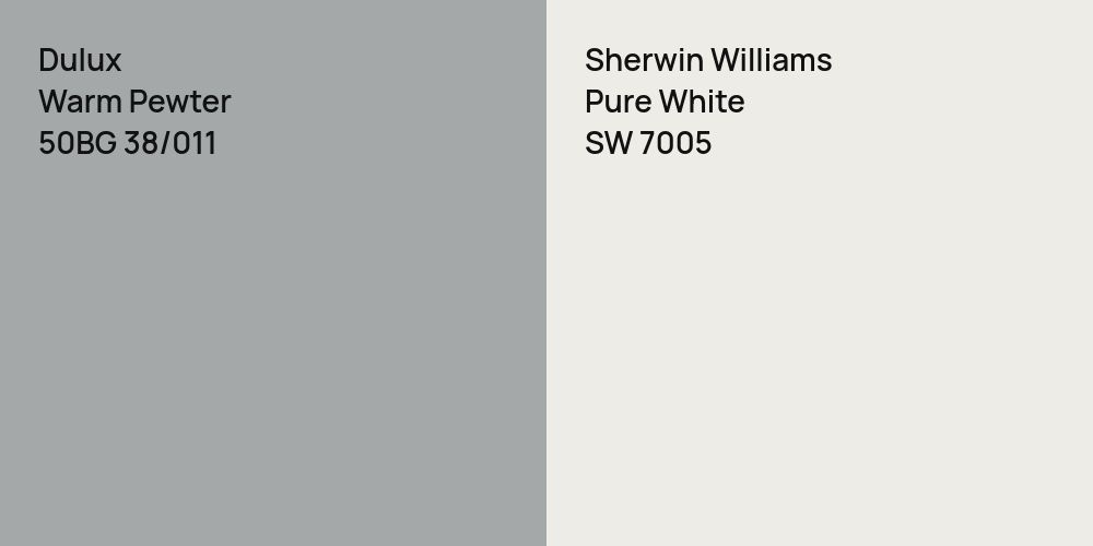 Dulux Warm Pewter vs. Sherwin Williams Pure White