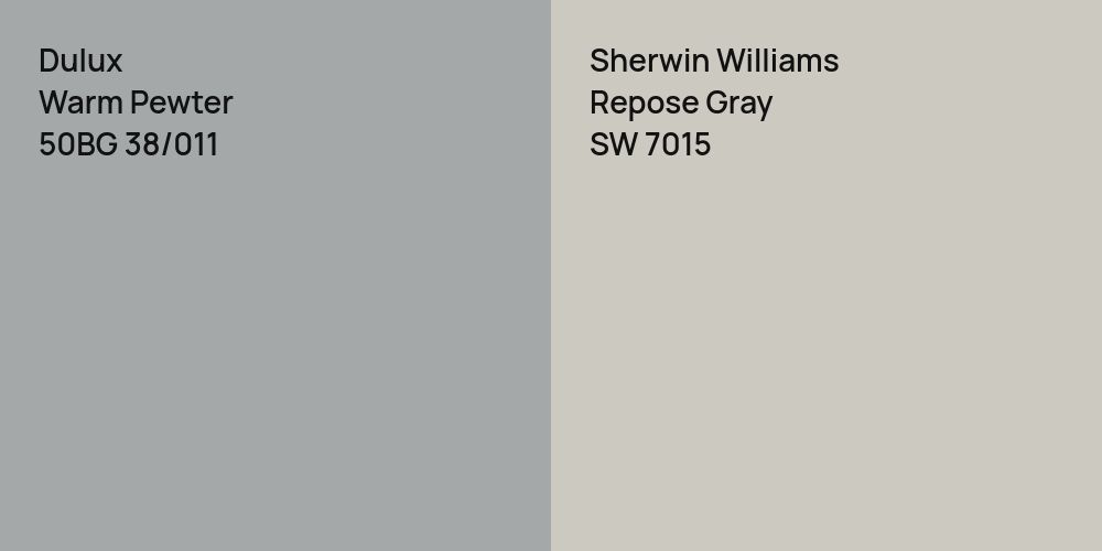 Dulux Warm Pewter vs. Sherwin Williams Repose Gray