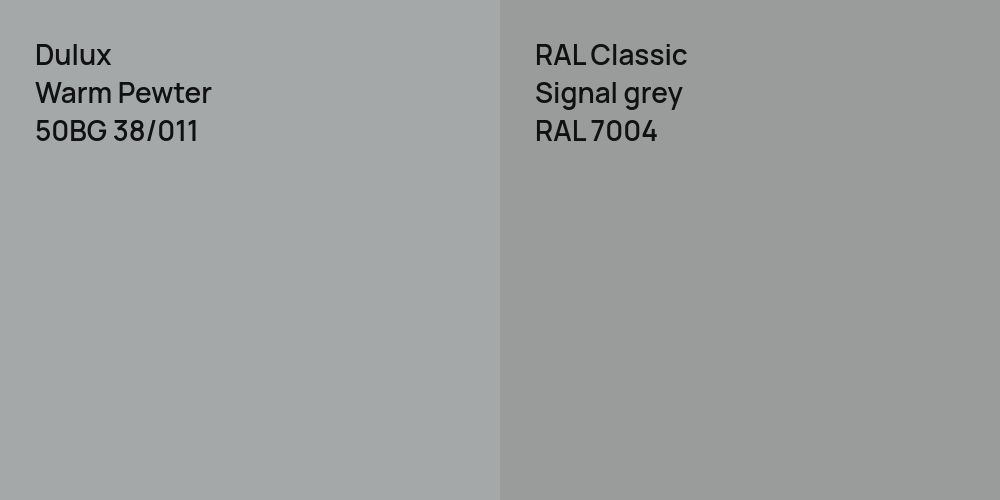 Dulux Warm Pewter vs. RAL Classic  Signal grey