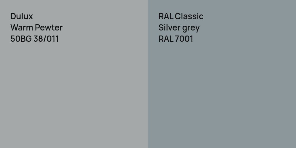 Dulux Warm Pewter vs. RAL Classic  Silver grey