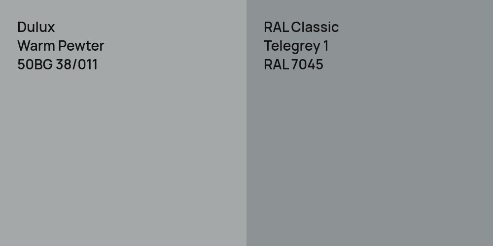 Dulux Warm Pewter vs. RAL Classic  Telegrey 1