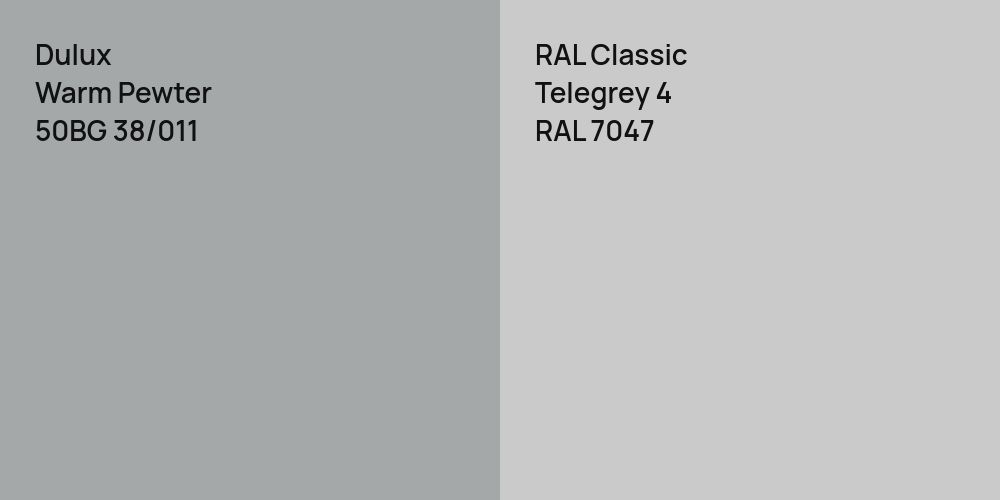 Dulux Warm Pewter vs. RAL Classic Telegrey 4