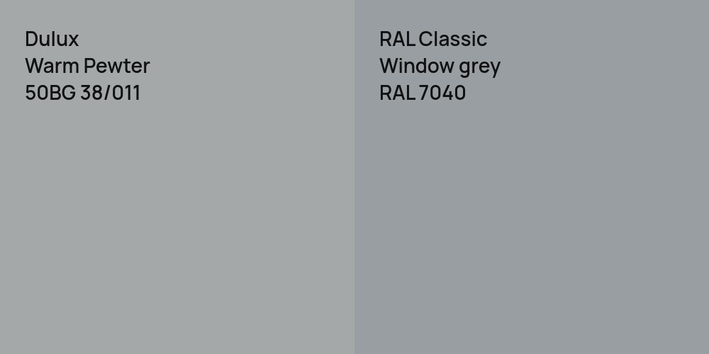 Dulux Warm Pewter vs. RAL Classic  Window grey