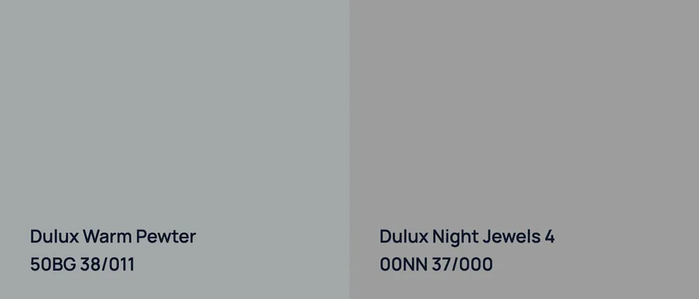 Dulux Warm Pewter 50BG 38/011 vs Dulux Night Jewels 4 00NN 37/000