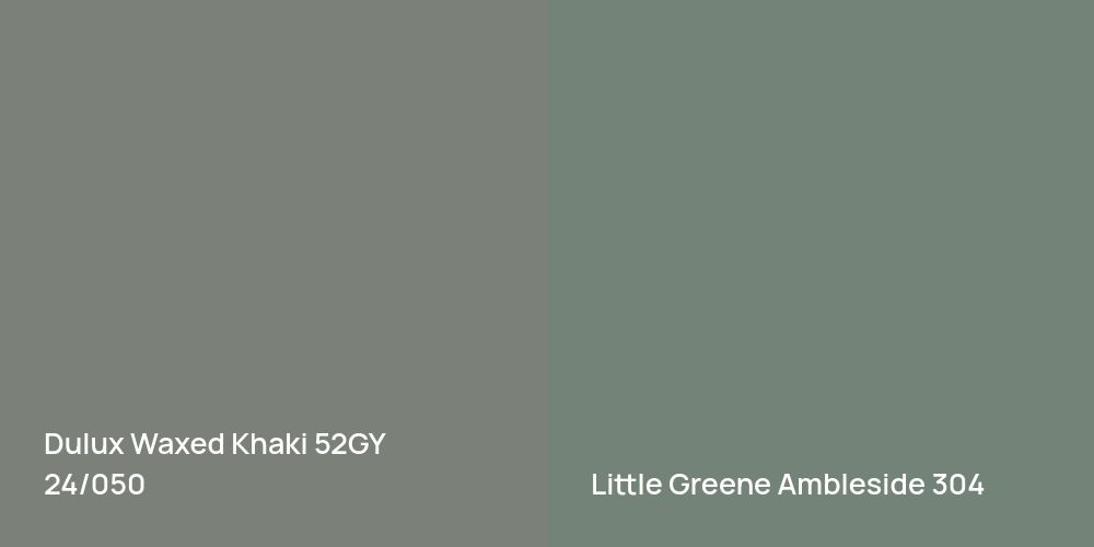 Dulux Waxed Khaki vs. Little Greene Ambleside