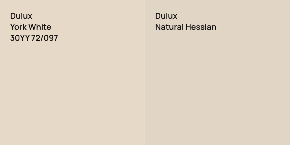 Dulux York White vs. Dulux Natural Hessian