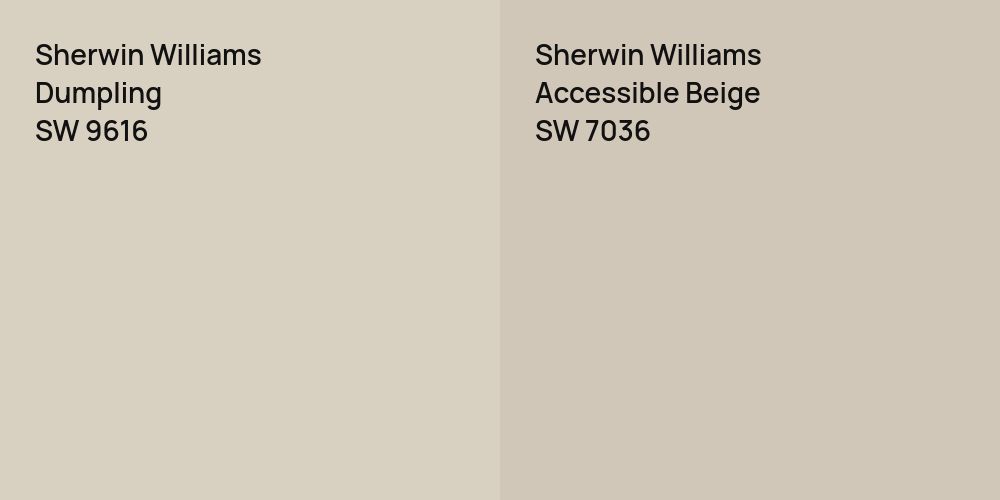 Sherwin Williams Dumpling vs. Sherwin Williams Accessible Beige