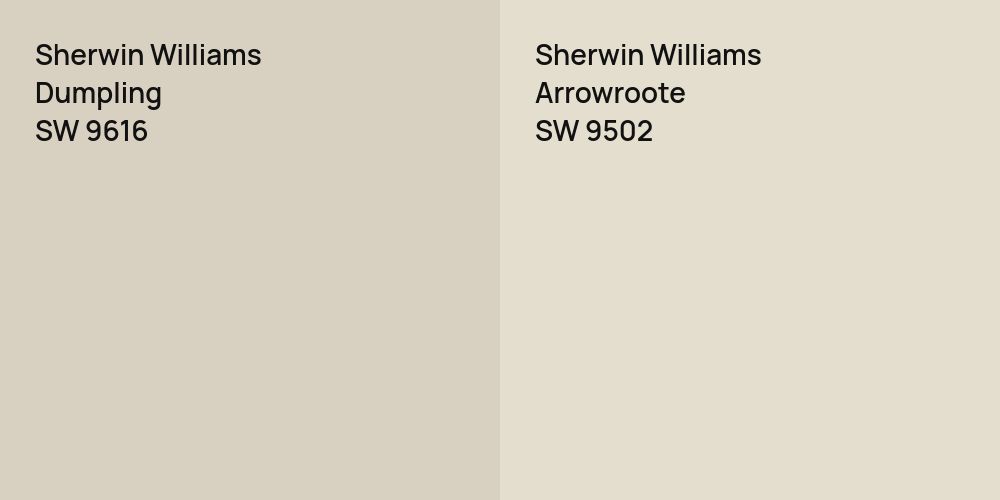 Sherwin Williams Dumpling vs. Sherwin Williams Arrowroote