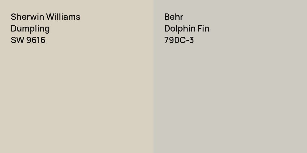 Sherwin Williams Dumpling vs. Behr Dolphin Fin