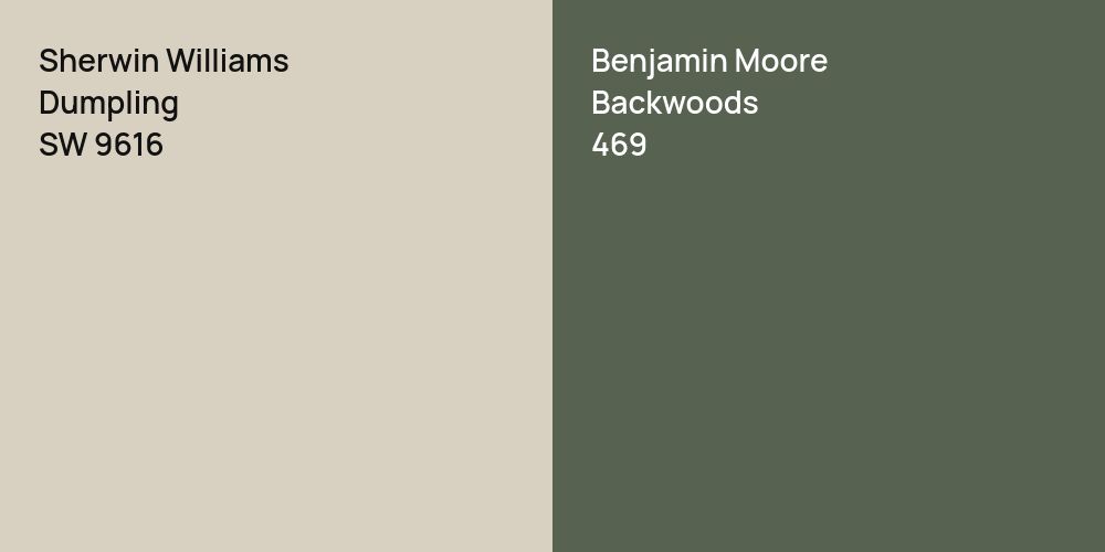 Sherwin Williams Dumpling vs. Benjamin Moore Backwoods