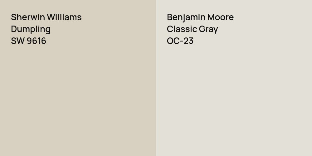 Sherwin Williams Dumpling vs. Benjamin Moore Classic Gray