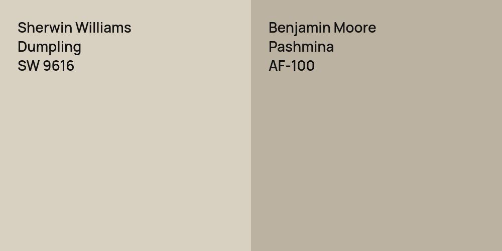 Sherwin Williams Dumpling vs. Benjamin Moore Pashmina