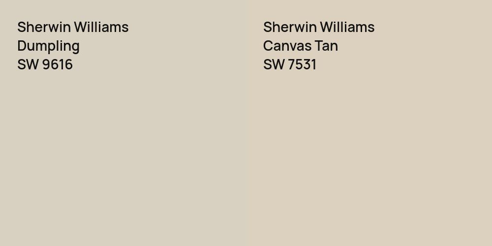 Sherwin Williams Dumpling vs. Sherwin Williams Canvas Tan