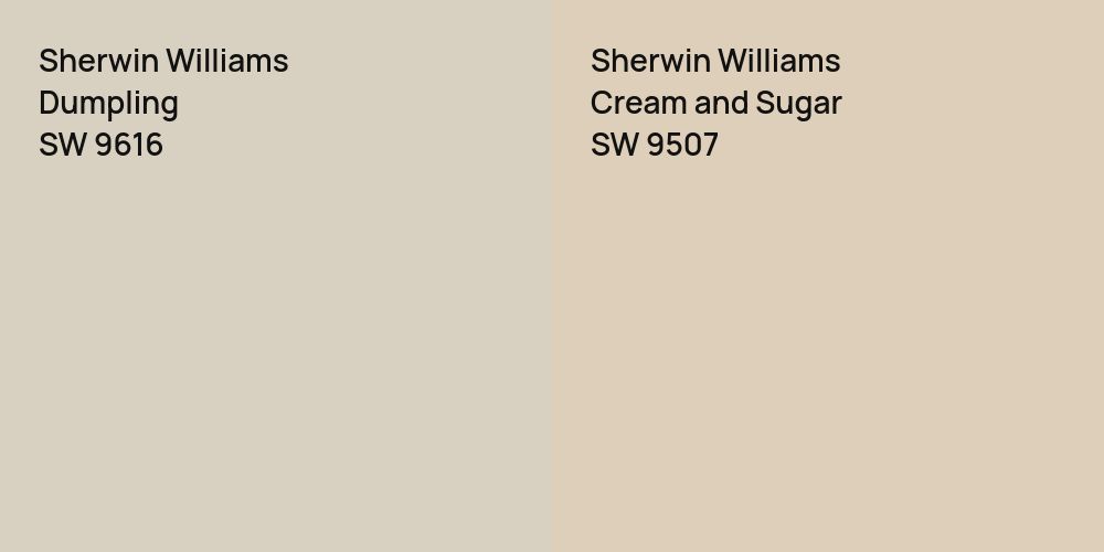 Sherwin Williams Dumpling vs. Sherwin Williams Cream and Sugar