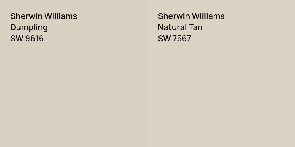 Sherwin Williams Dumpling vs. Sherwin Williams Natural Tan