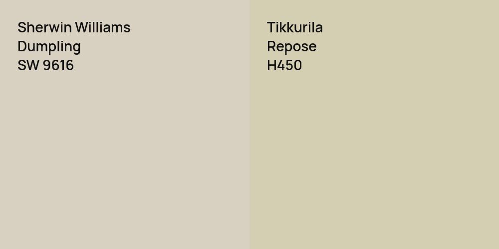 Sherwin Williams Dumpling vs. Tikkurila Repose